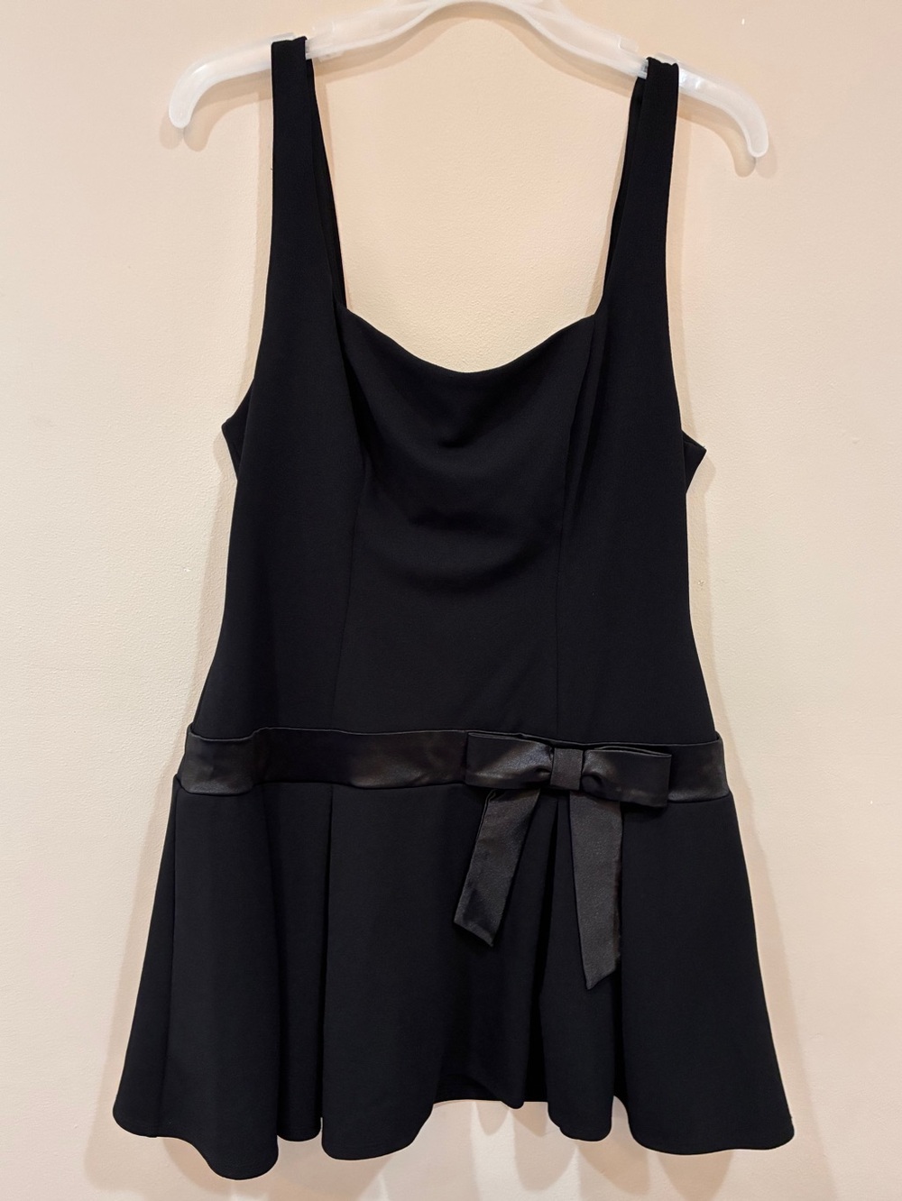 B‎ Darlin Black Sleeveless Mini Dress with Dropped Waist Bow